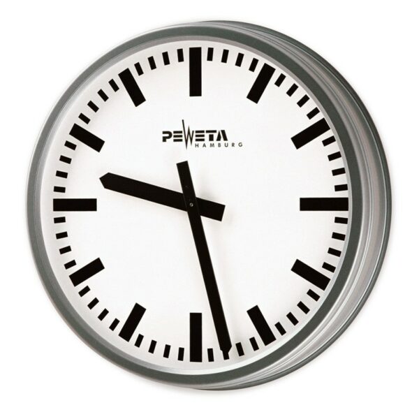 PEWETA 91.730.421 Außenuhr Netzwerk Uhr, NTP Synchronisation und PoE Spannungsversorgung, Ø 446 mm, DIN-Balkenziffern