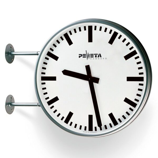 PEWETA 91.732.522 doppelseitige Außenuhr Netzwerk Uhr, NTP Synchronisation und PoE Spannungsversorgung, Ø 546 mm