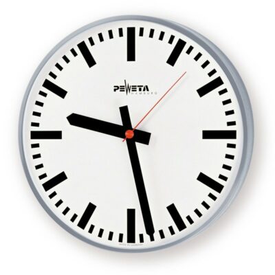 PEWETA 91.250.421 Netzwerk Uhr, NTP Synchronisation und PoE Spannungsversorgung, Ø 400 mm Zifferblatt weiß, DIN-Balkenziffern