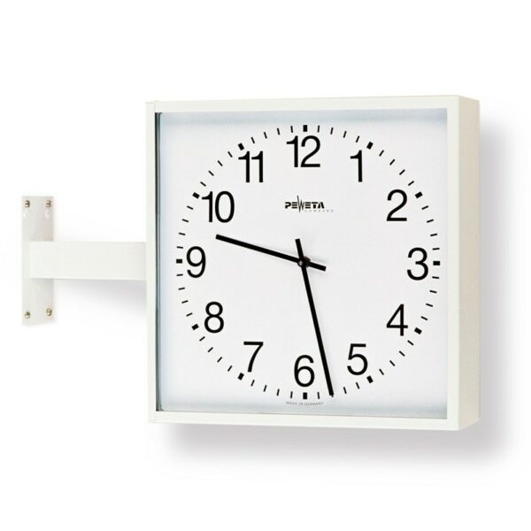 PEWETA 85.282.x doppelseitige Nebenuhr, AirPort24 Funktelegramm, 285 x 285 mm Wand-/Deckenmontage