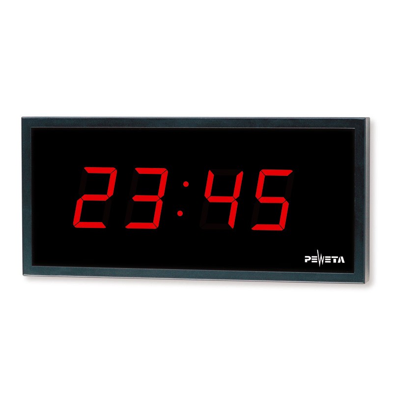 PEWETA 83.510.951 LED-Digitaluhr als Nebenuhr DCFport24 230V, 4-stellig, Stunde/Minute, Ziffernhöhe 100 mm, Ziffernfarbe Rot