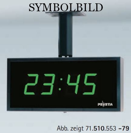 PEWETA 91.510.953 doppelseitige LED-Digitaluhr, Deckenmontage, NTP-Uhr PoE, 4-stellig, Ziffernhöhe 100 mm, Ziffernfarbe Rot