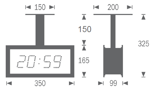Gorgy Timing LEDI® REVERSO 7 doppelseitige Innenuhr DCF77-Synchronisierung