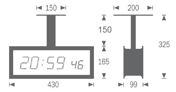 Gorgy Timing LEDI® REVERSO 7.S doppelseitige Innenuhr DCF77-Synchronisierung