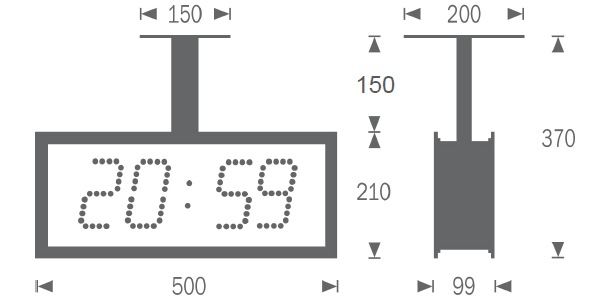 Gorgy Timing LEDI® REVERSO 10 doppelseitige Innenuhr DCF77-Synchronisierung