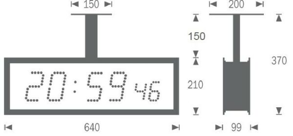 Gorgy Timing LEDI® REVERSO 10.S doppelseitige Innenuhr Netzwerkuhr NTP
