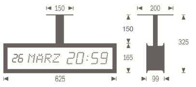 Gorgy Timing LEDICA® REVERSO 7.M doppelseitige Kalenderuhr DCF77-Synchronisierung