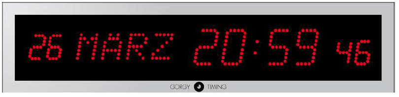 Gorgy Timing LEDICA® 7.M.S einseitige Kalenderuhr DCF77-Synchronisierung