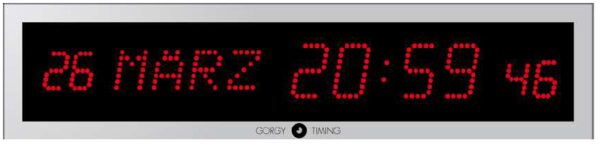 Gorgy Timing LEDICA® REVERSO 7.M.S doppelseitige Kalenderuhr DCF77-Synchronisierung