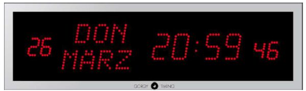 Gorgy Timing LEDICA® ALPHA REVERSO 7.M.S doppelseitige Kalenderuhr Netzwerkuhr NTP