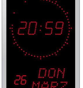 Gorgy Timing LEDICA® ALPHA REVERSO 7.60.M doppelseitige Kalenderuhr DCF77-Synchronisierung