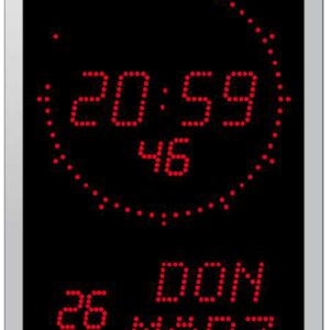 Gorgy Timing LEDICA® ALPHA REVERSO 7.60.M.S doppelseitige Kalenderuhr DCF77-Synchronisierung
