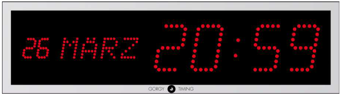 Gorgy Timing LEDICA® 10.M einseitige Kalenderuhr DCF77-Synchronisierung