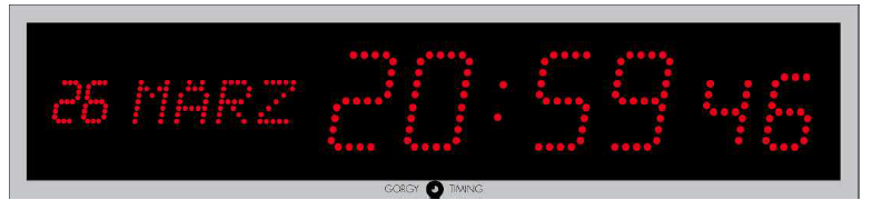Gorgy Timing LEDICA® 10.M.S einseitige Kalenderuhr Netzwerkuhr NTP